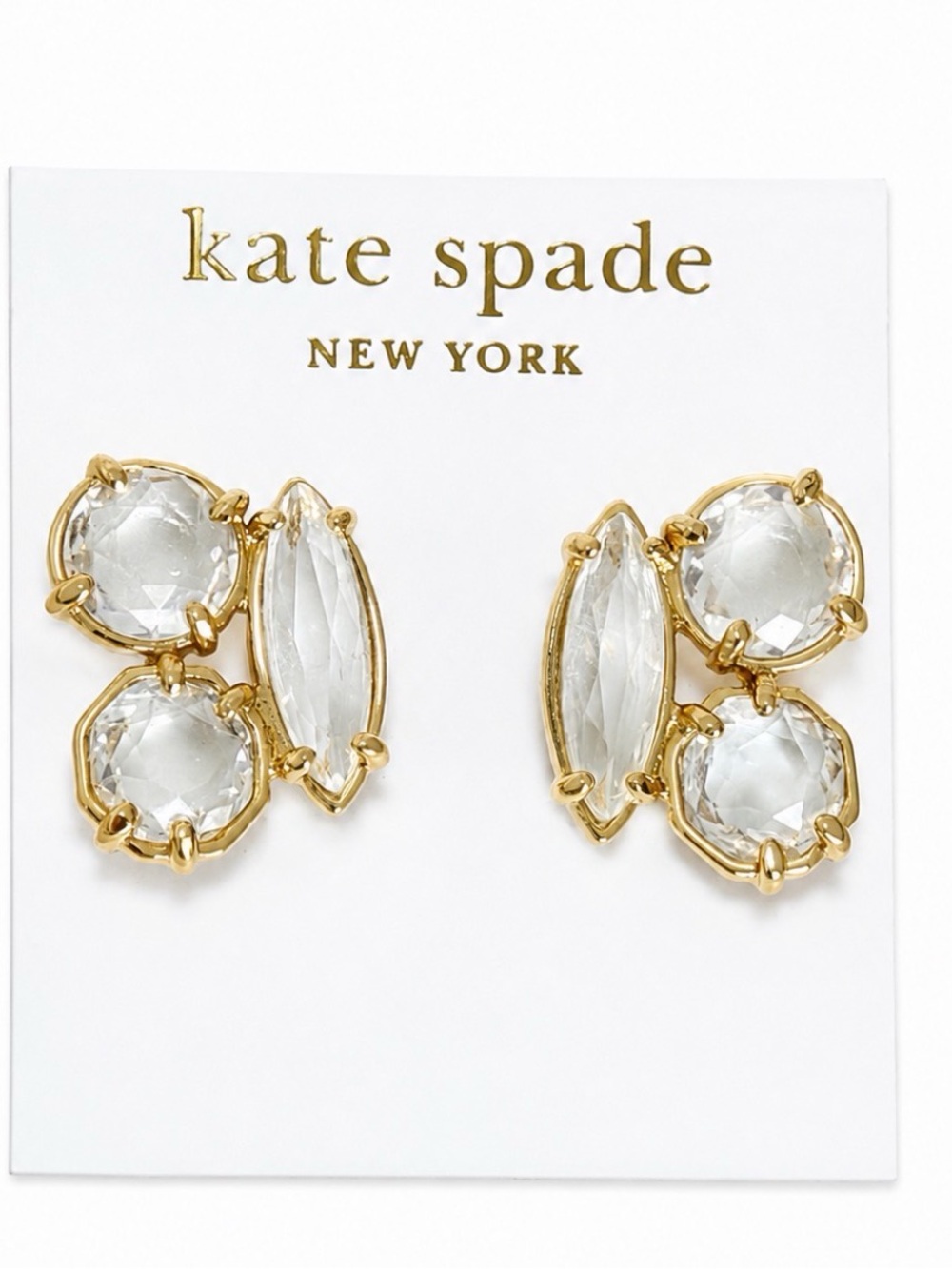 NWT Kate Spade Cluster Studs 14K Gold Fill ORG RETAIL $65